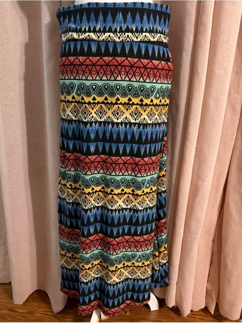 Hot Kiss boho jersey fold over maxi skirt sz L/XL